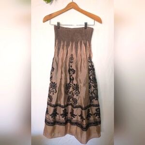 Lapis Elegant Brown and Black Women's Dress Victorian Print One Size